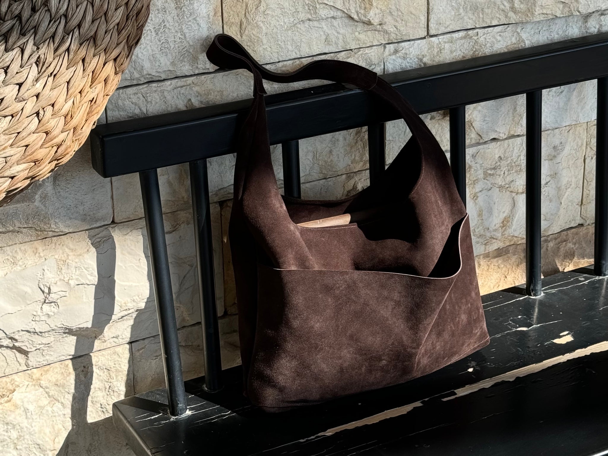 Natural Suede Tote